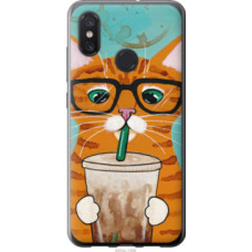 Чехол на Xiaomi Mi8 Зеленоглазый кот в очках (4054u-1499)