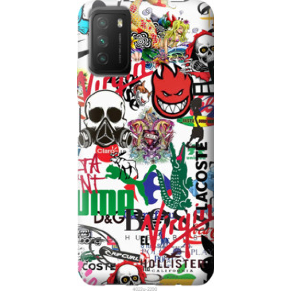 Чохол на Xiaomi Poco M3 Many different logos (4022u-2200)