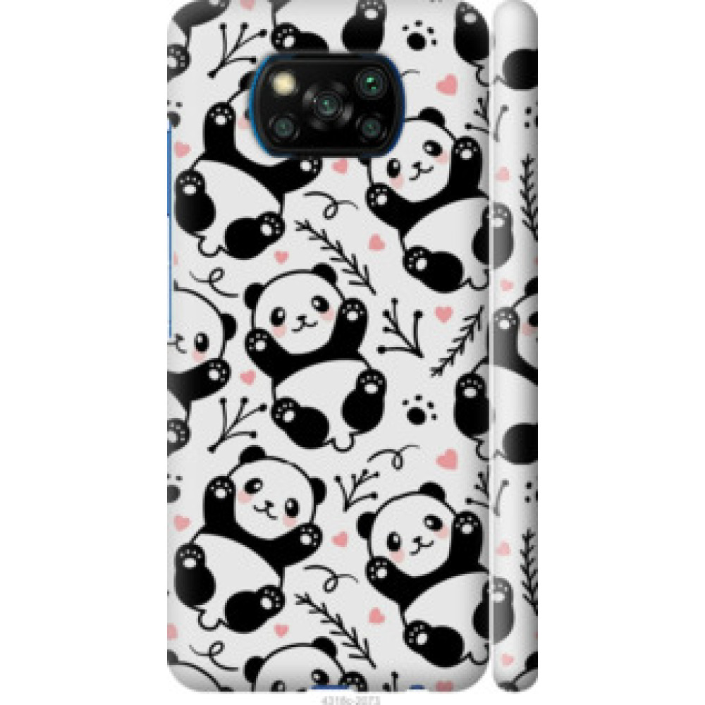Чохол на Xiaomi Poco X3 Панды (4318c-2073)