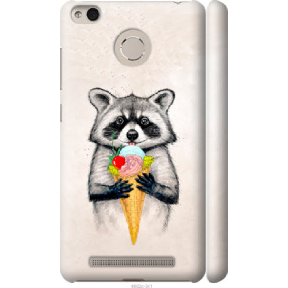 Чехол на Xiaomi Redmi 3 Pro Енотик с мороженым (4602c-341)