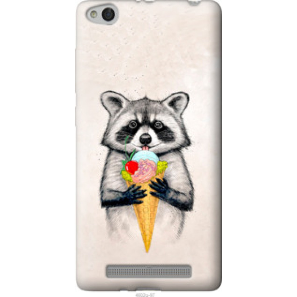 Чехол на Xiaomi Redmi 3 Енотик с мороженым (4602u-97)