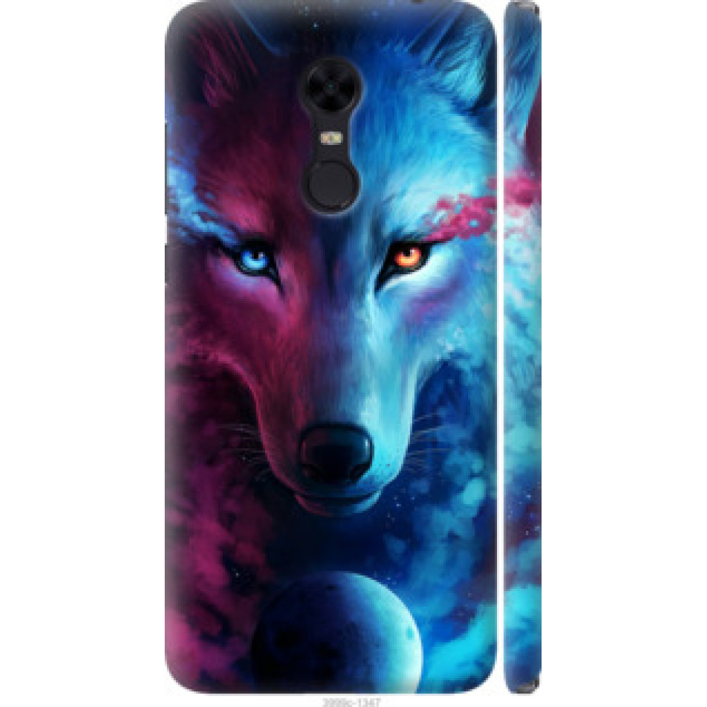 Чехол на Xiaomi Redmi 5 Plus Арт-волк (3999c-1347)