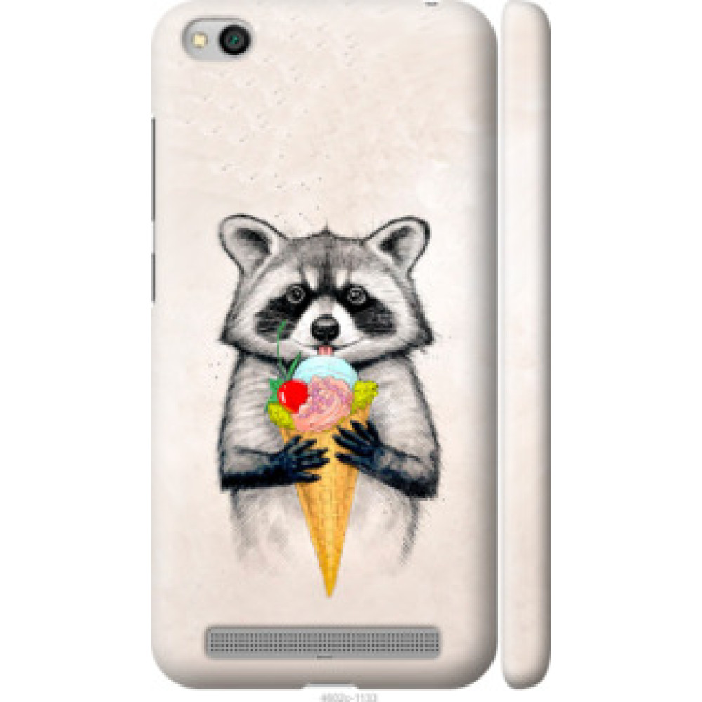 Чехол на Xiaomi Redmi 5A Енотик с мороженым (4602c-1133)