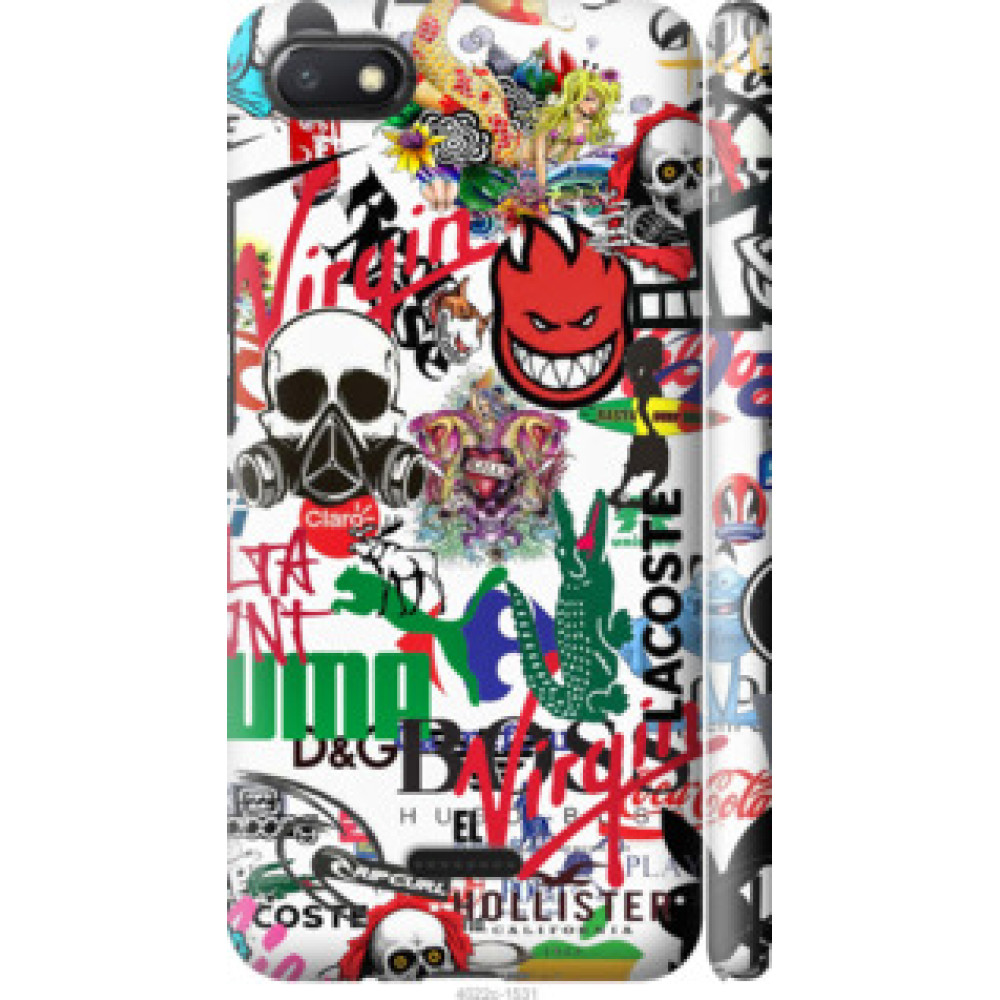 Чехол на Xiaomi Redmi 6A Many different logos (4022c-1531)