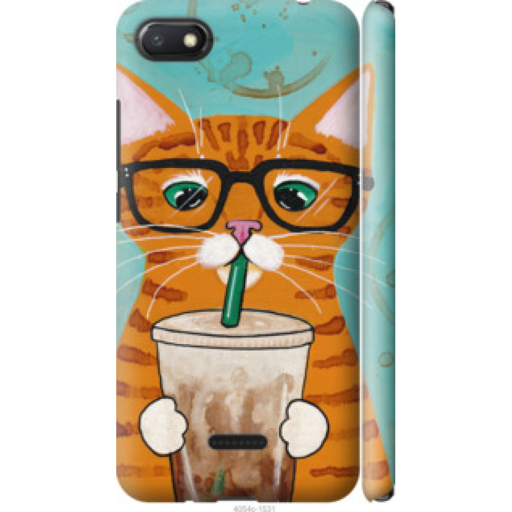 Чехол на Xiaomi Redmi 6A Зеленоглазый кот в очках (4054c-1531)