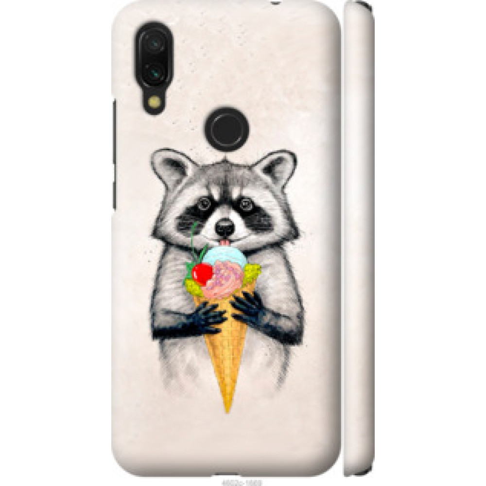 Чехол на Xiaomi Redmi 7 Енотик с мороженым (4602c-1669)