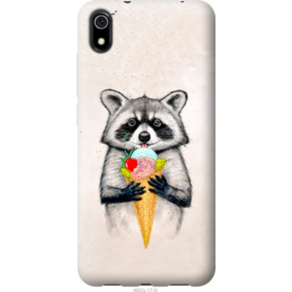 Чохол на Xiaomi Redmi 7A Енотик с мороженым (4602u-1716)