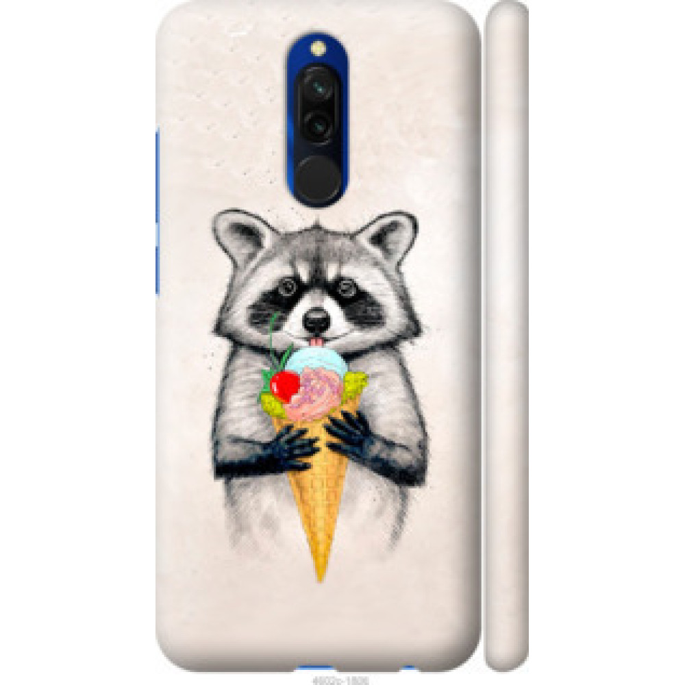 Чохол на Xiaomi Redmi 8 Енотик с мороженым (4602c-1806)