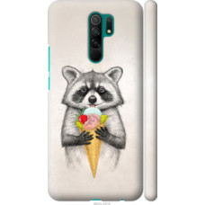 Чехол на Xiaomi Redmi 9 Енотик с мороженым (4602c-2019)