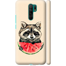 Чехол на Xiaomi Redmi 9 Енотик с арбузом (4605c-2019)