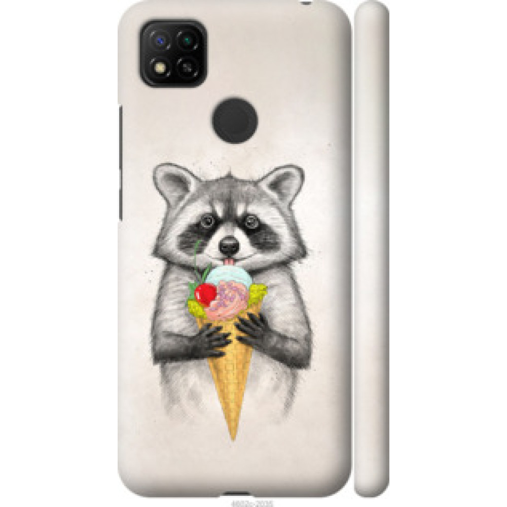 Чехол на Xiaomi Redmi 9C Енотик с мороженым (4602c-2035)