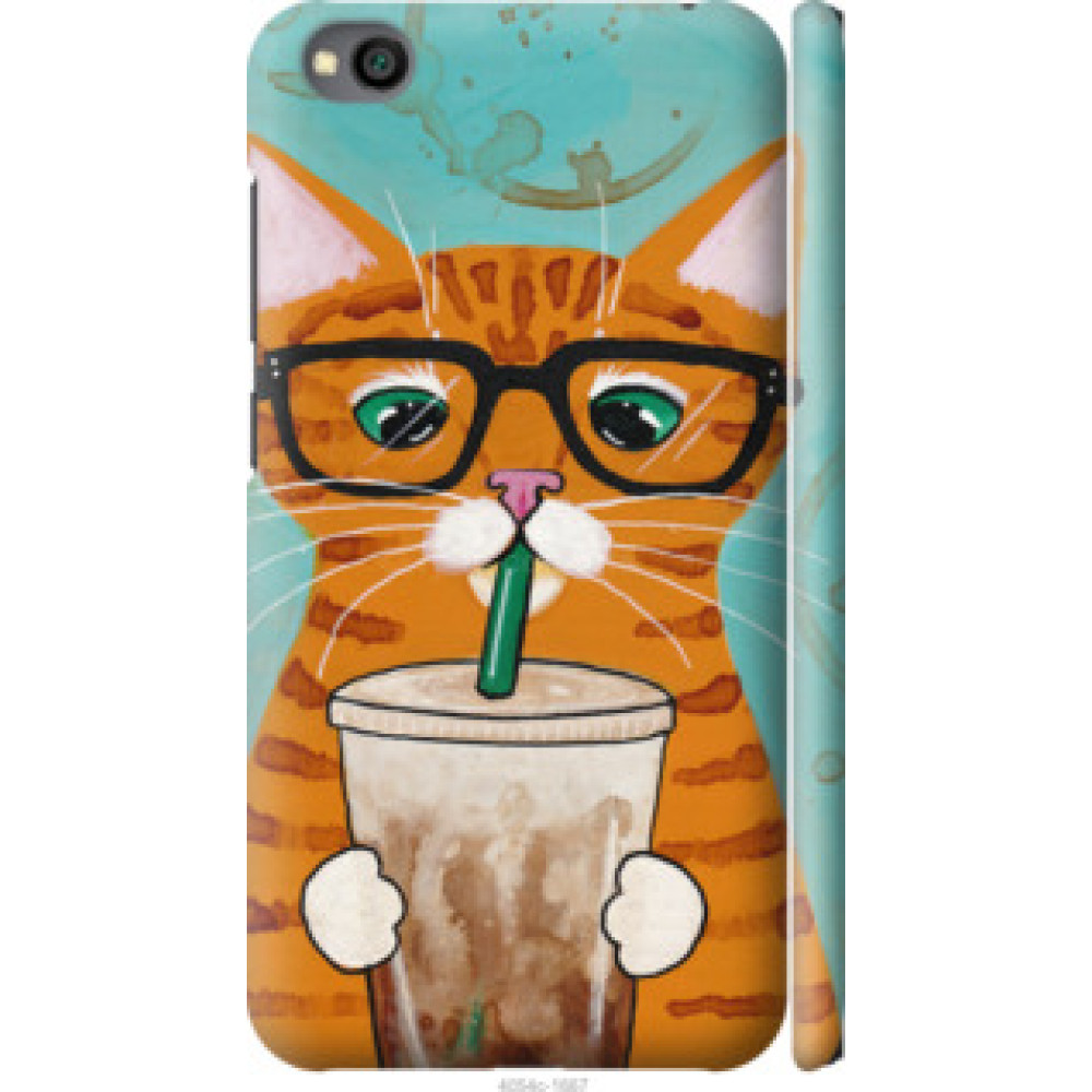 Чехол на Xiaomi Redmi Go Зеленоглазый кот в очках (4054c-1667)