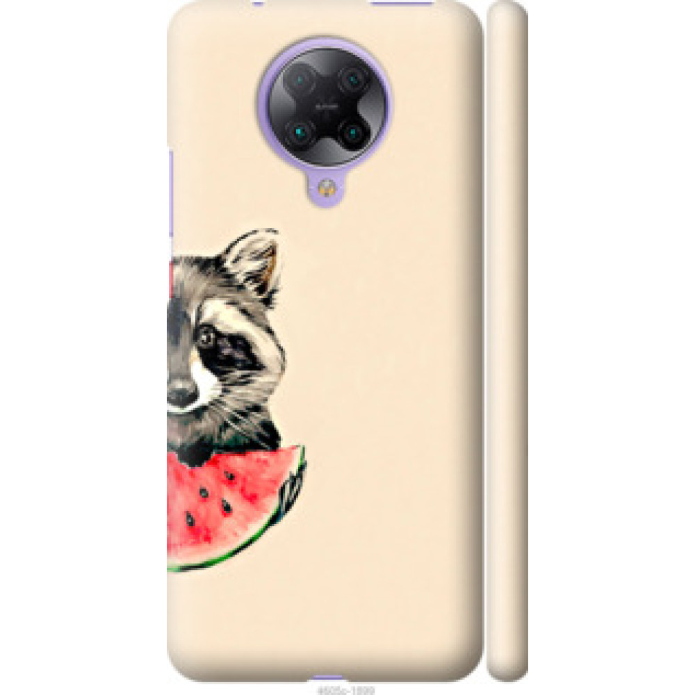 Чохол на Xiaomi Redmi K30 Pro Енотик с арбузом (4605c-1899)