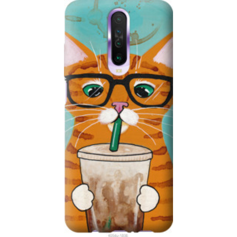 Чохол на Xiaomi Redmi K30 Зеленоглазый кот в очках (4054u-1836)