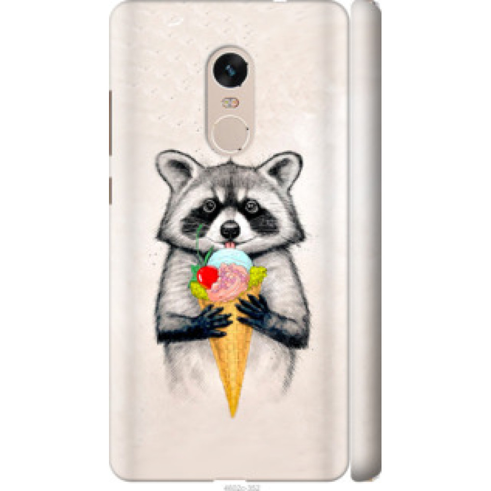 Чохол на Xiaomi Redmi Note 4 Енотик с мороженым (4602c-352)