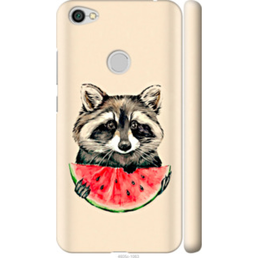 Чехол на Xiaomi Redmi Note 5A Prime Енотик с арбузом (4605c-1063)
