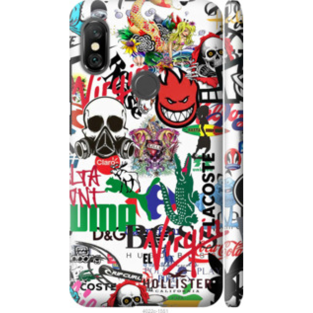 Чохол на Xiaomi Redmi Note 6 Pro Many different logos (4022c-1551)