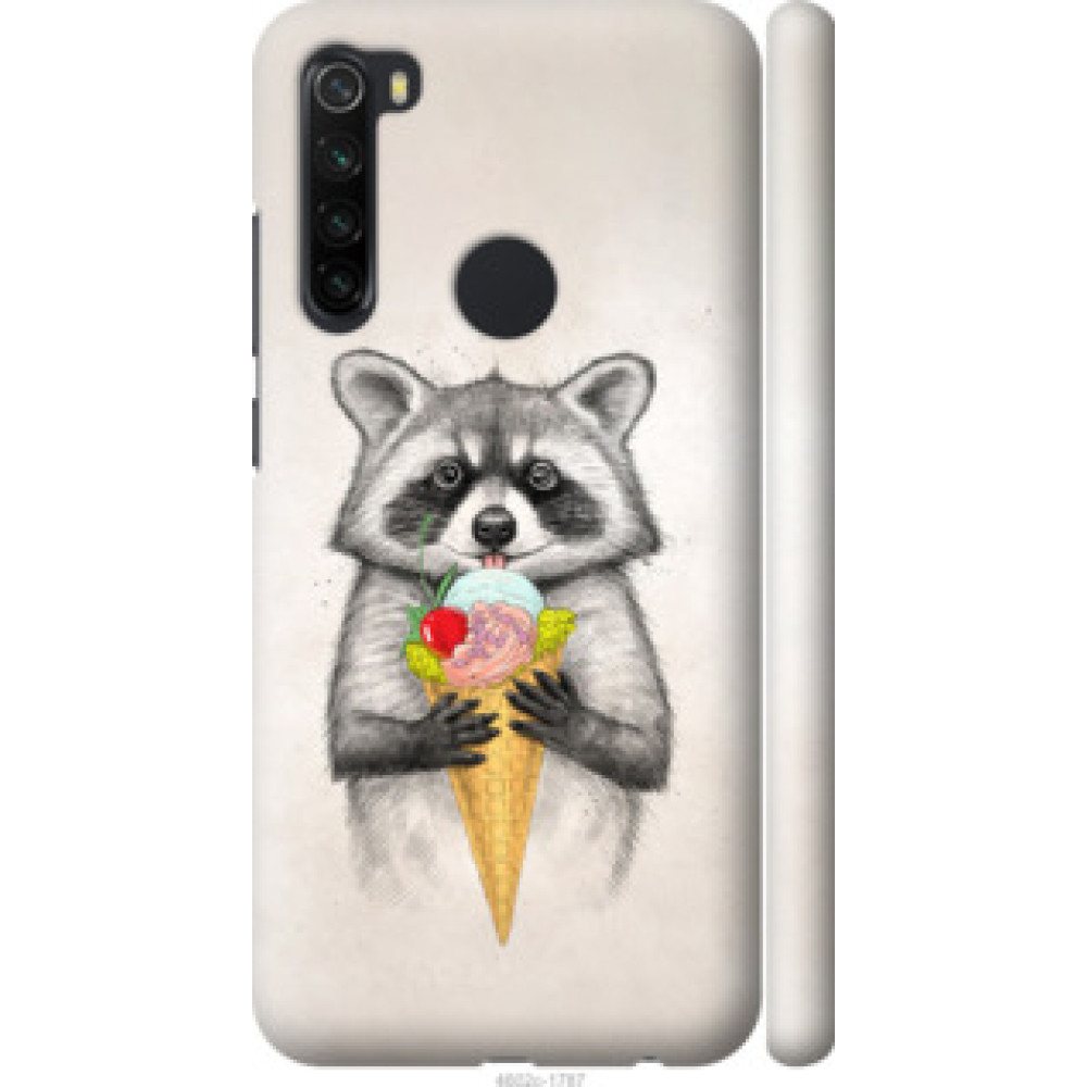 Чехол на Xiaomi Redmi Note 8 Енотик с мороженым (4602c-1787)