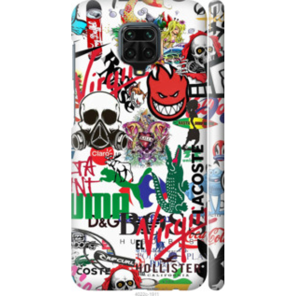 Чехол на Redmi Note 9 Pro Many different logos (4022c-1911)