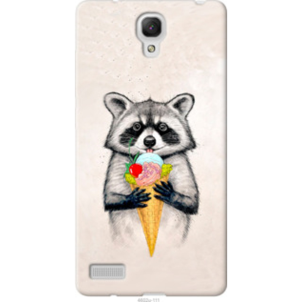 Чехол на Xiaomi Redmi Note Енотик с мороженым (4602u-111)