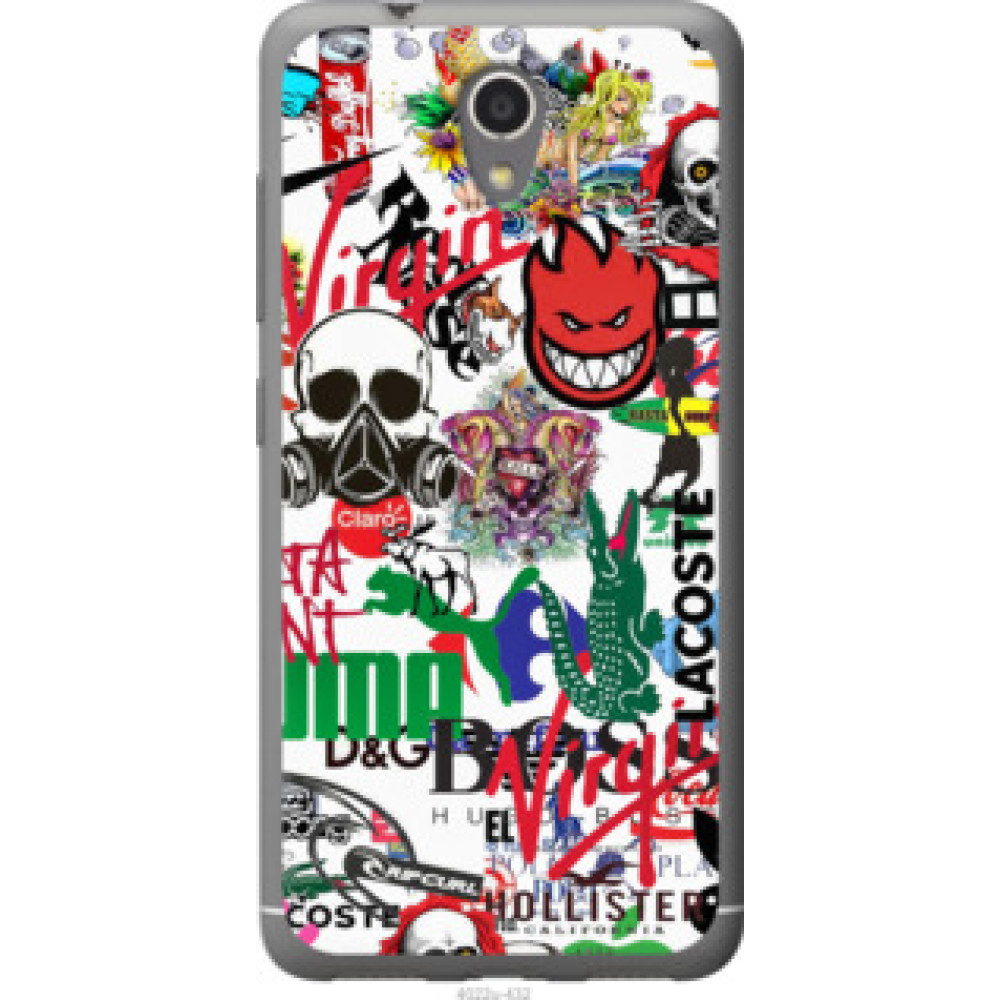 Чехол на ZTE A510 Many different logos (4022u-432)