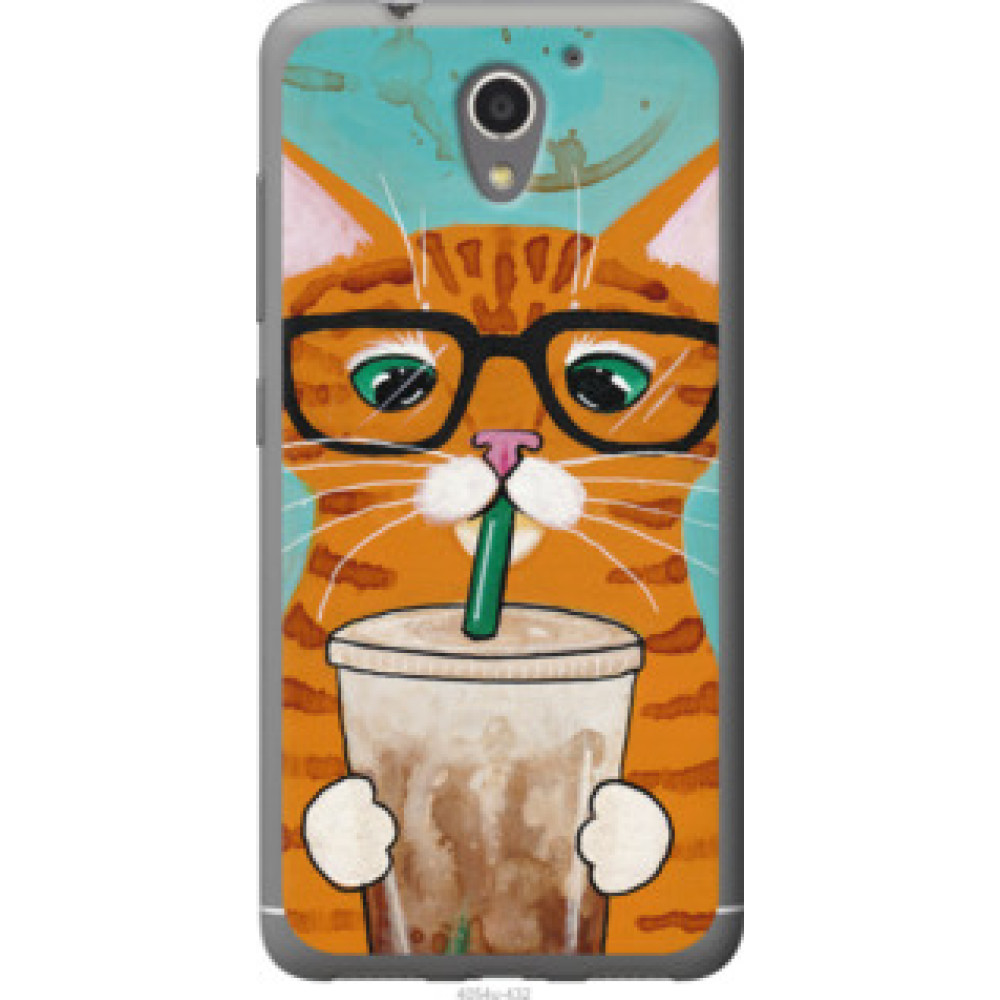 Чехол на ZTE A510 Зеленоглазый кот в очках (4054u-432)