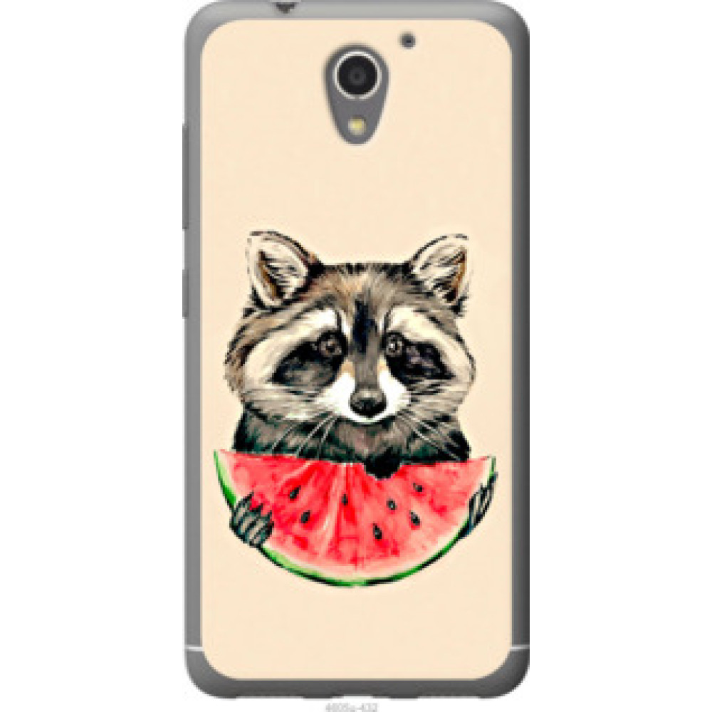 Чехол на ZTE A510 Енотик с арбузом (4605u-432)