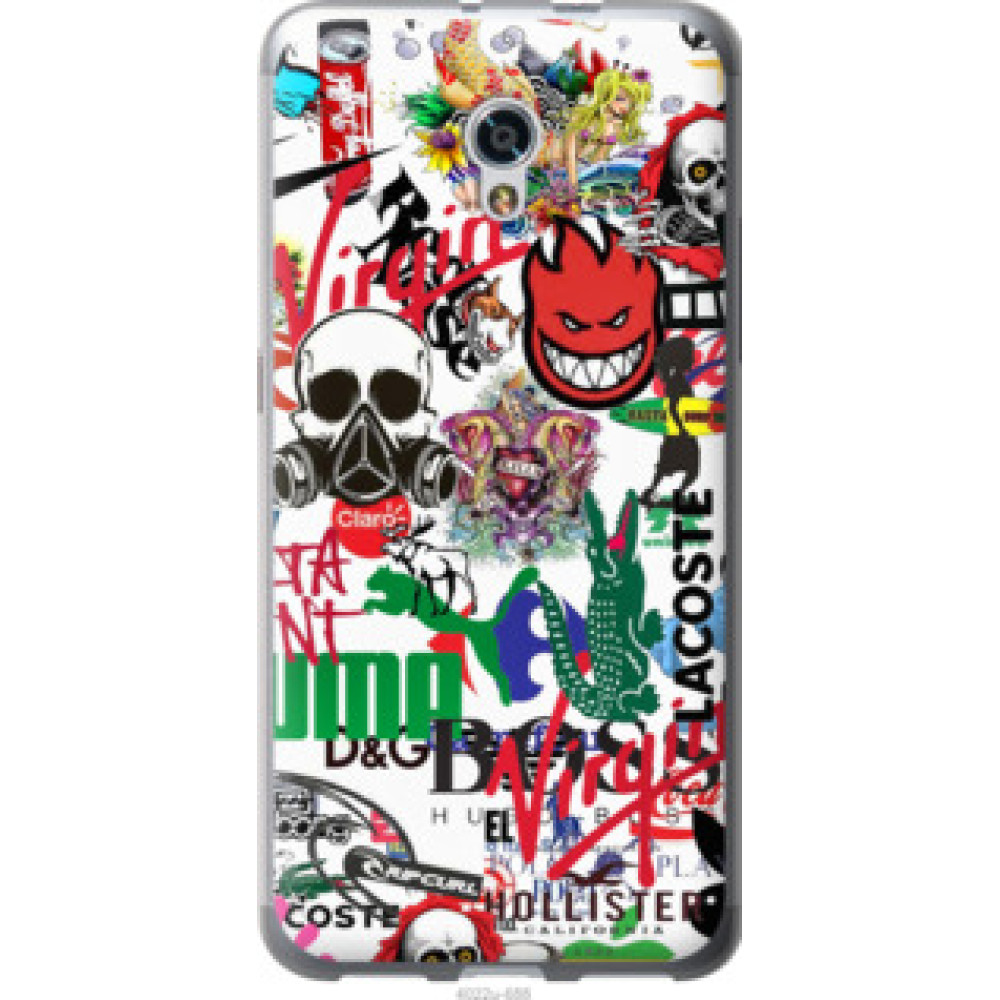 Чехол на ZTE Blade V7 Many different logos (4022u-688)