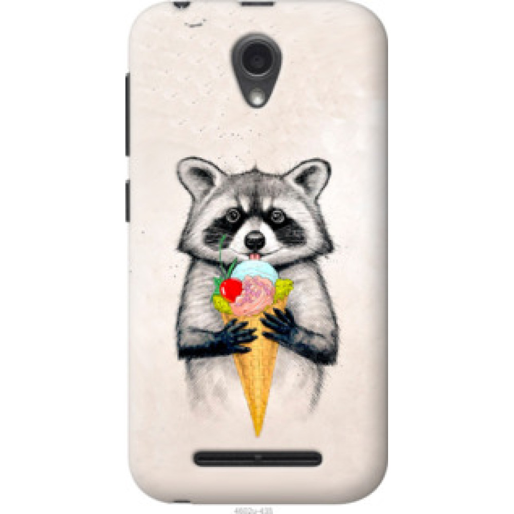 Чехол на ZTE L110 Енотик с мороженым (4602u-435)