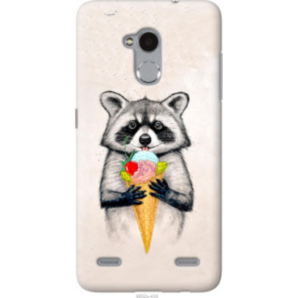 Чехол на ZTE V7 Lite Енотик с мороженым (4602u-434)